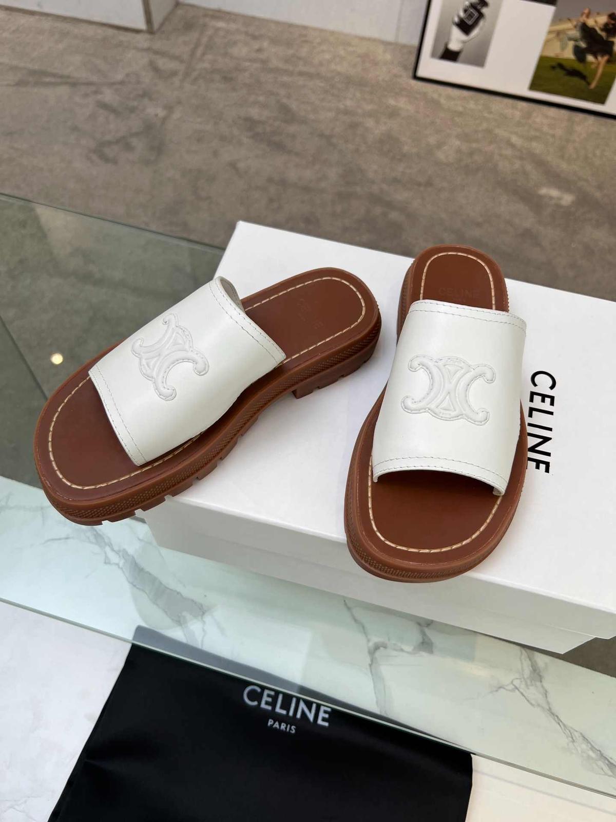 Céline Clea Triomphe Diapositive blanc pour les femmes