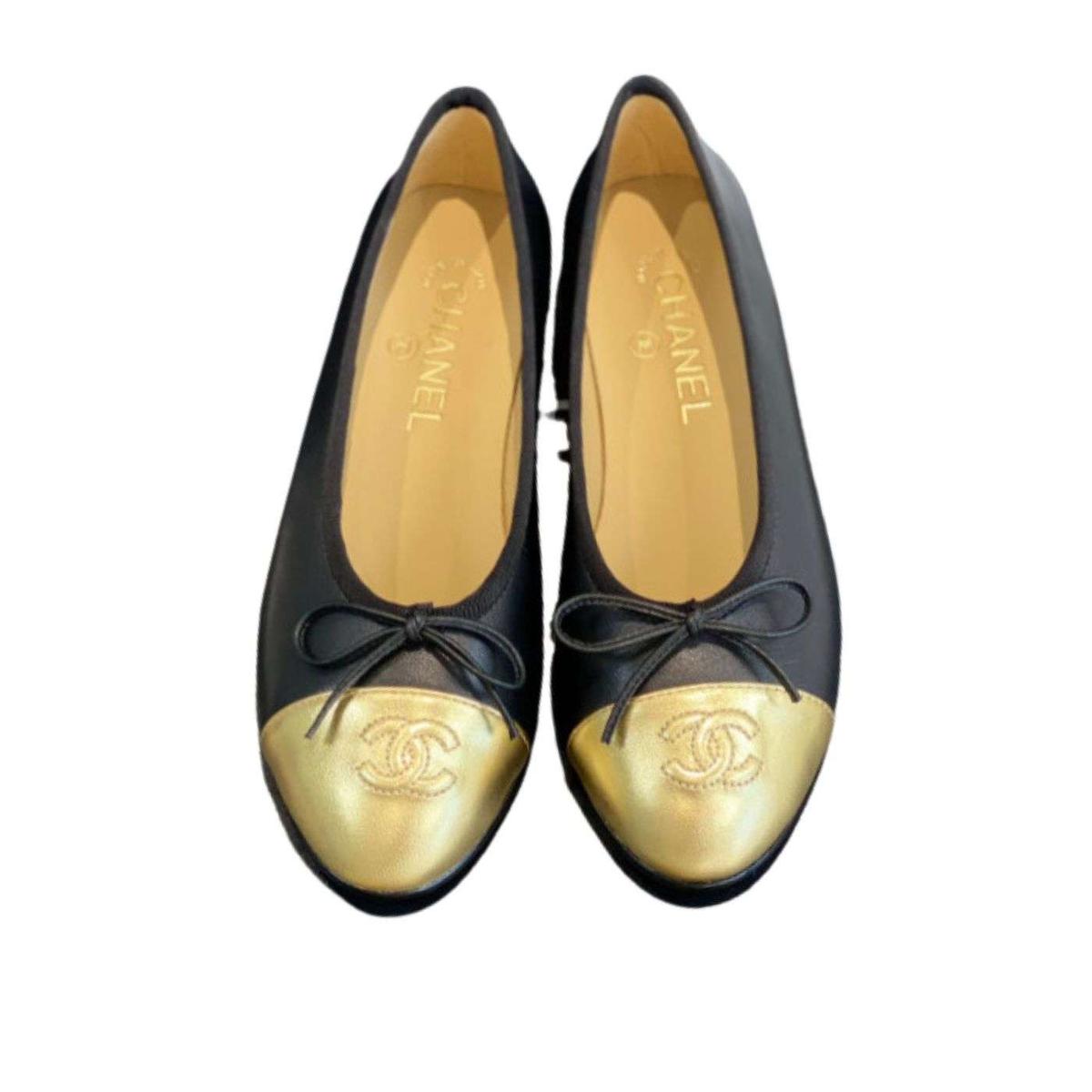 Chanel Ballet Flats Noir/Or pour femmes