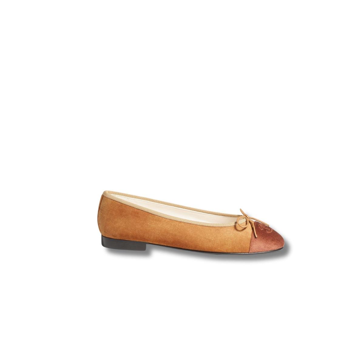 Chanel Ballet Flats Brown pour femmes G02819 B17354 NZA09