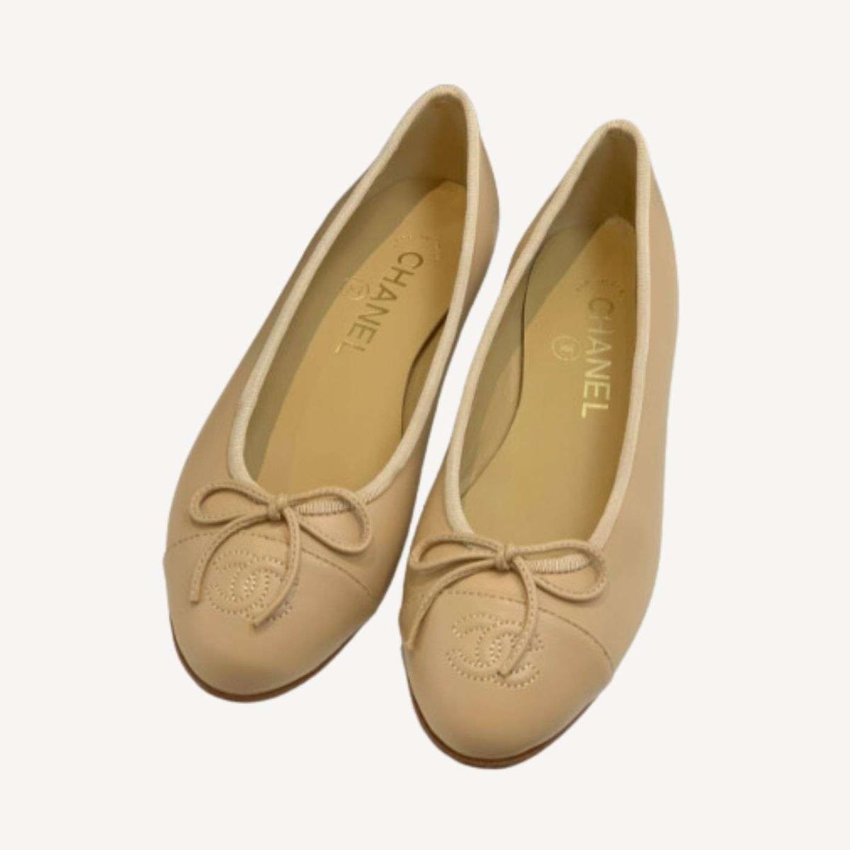 Chanel Ballet Plats Crème pour femmes