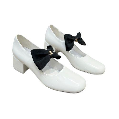 Chanel Bow Mary Jane White pour les femmes