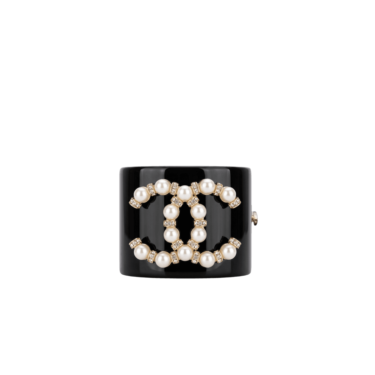 Chanel CC Logo Cuff Bracelet Black For Women