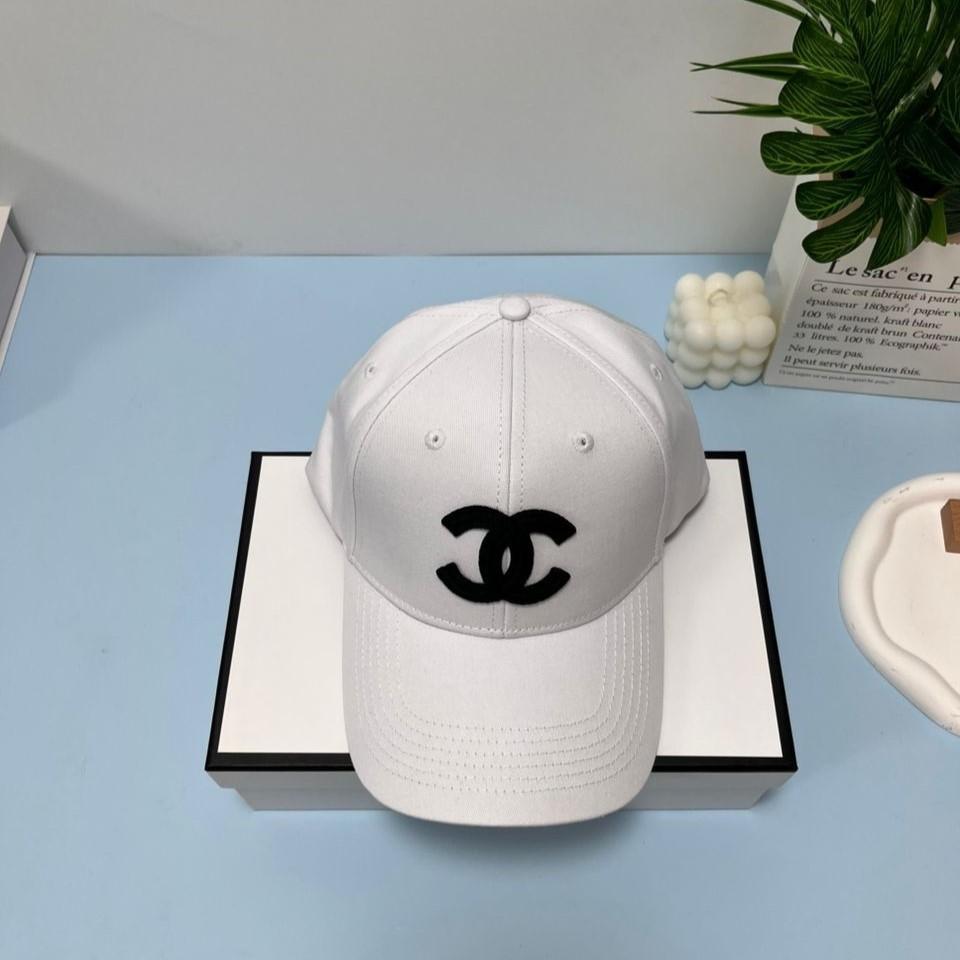 Chanel CC Logo Casquette de baseball blanc