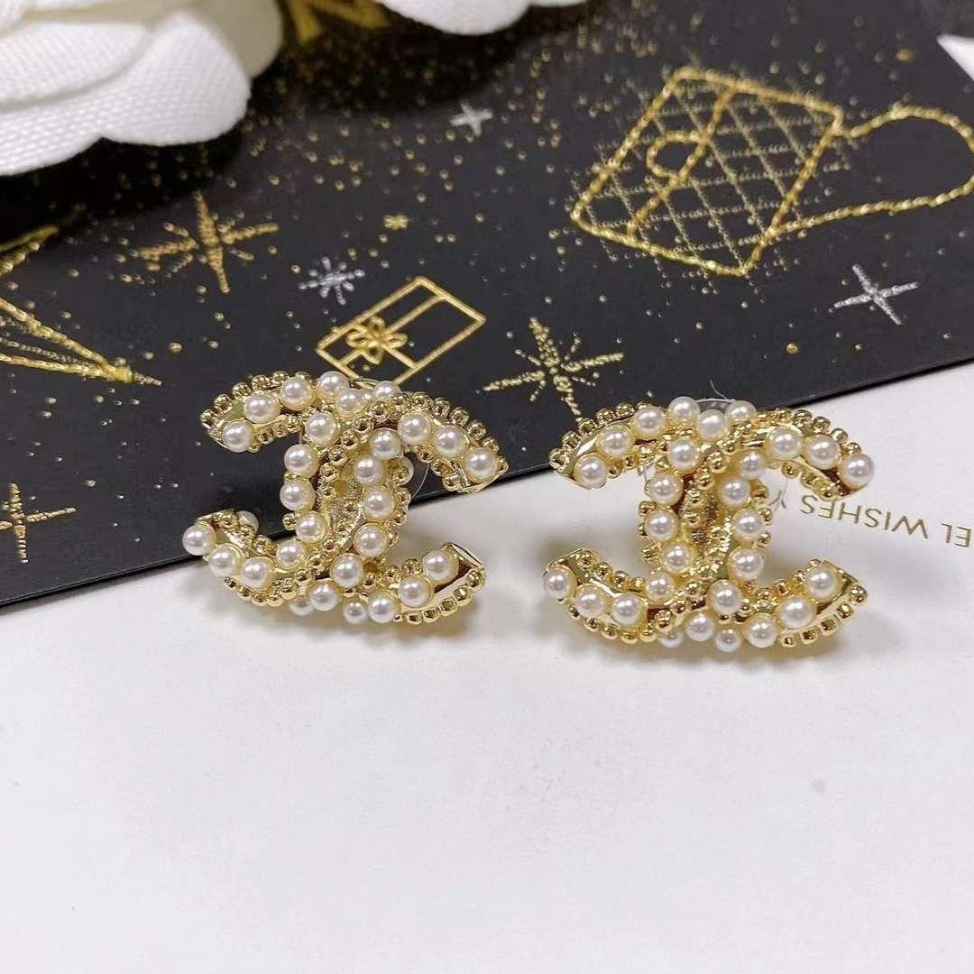 Chanel CC Earrings Gold For Women
