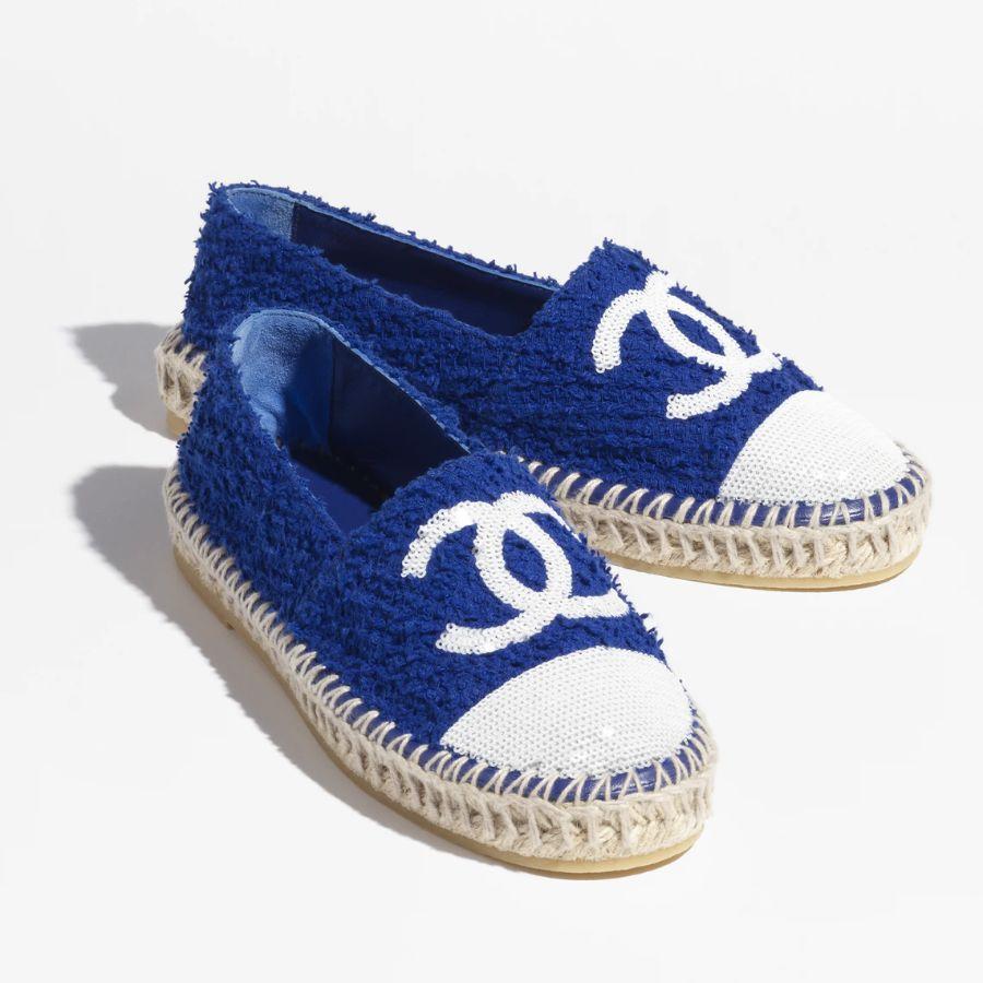 Chanel Espadrilles Bleu foncé pour les femmes G45602 B16099 NW246