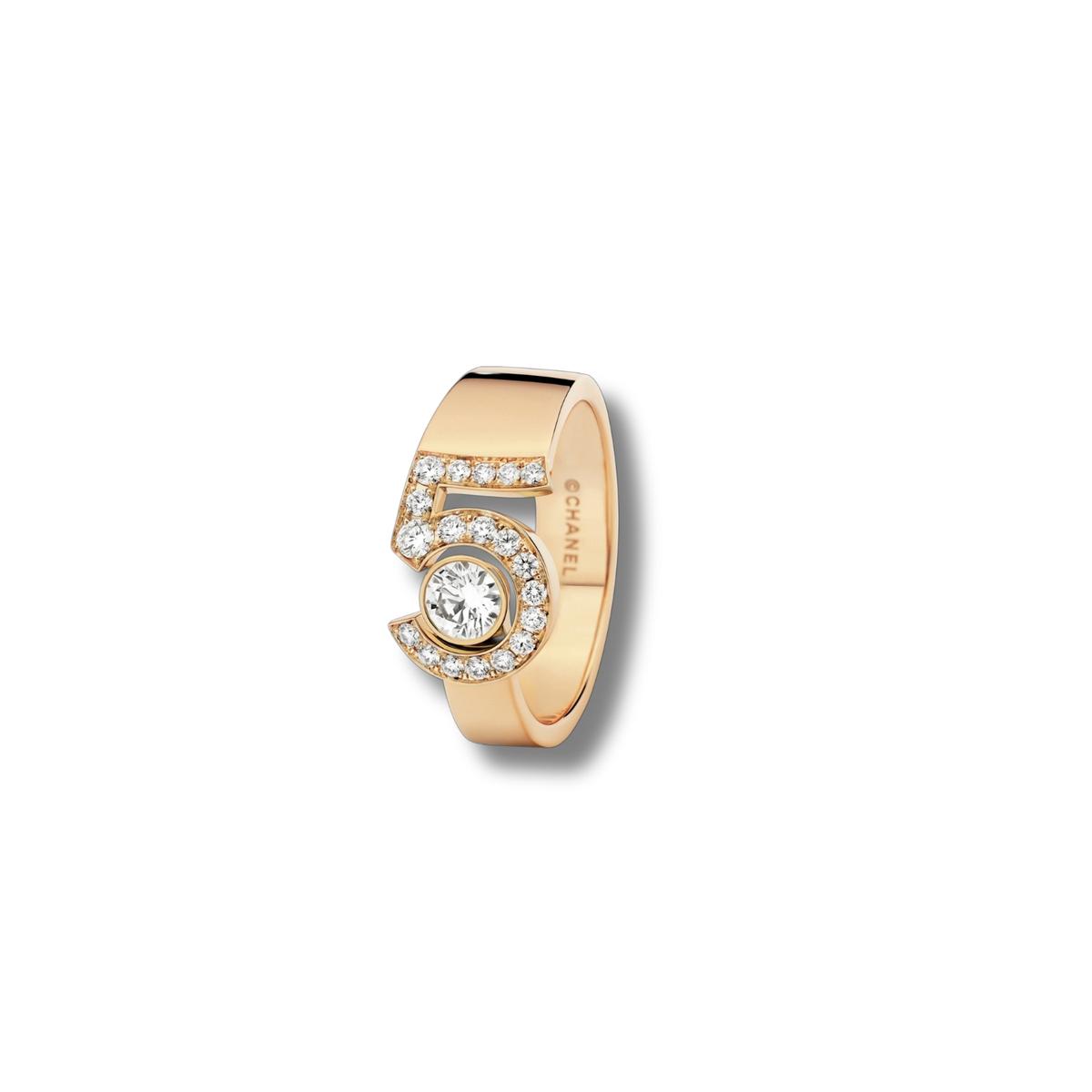 Chanel Eternal N°5 Anneau Beige Or Pour Femmes J12187