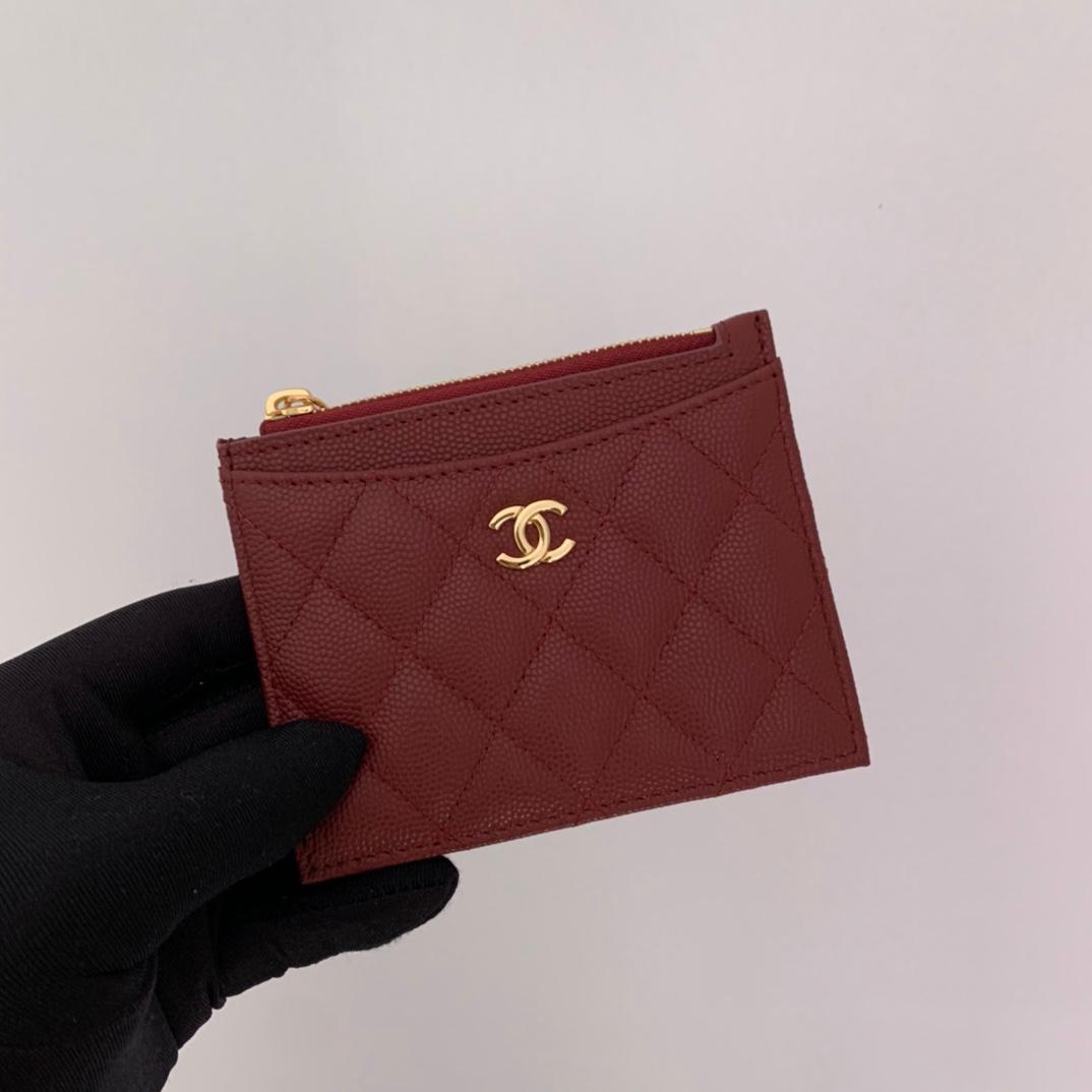 Chanel Flat Card Holder Red Bag For Women 11.5cm/4.5in