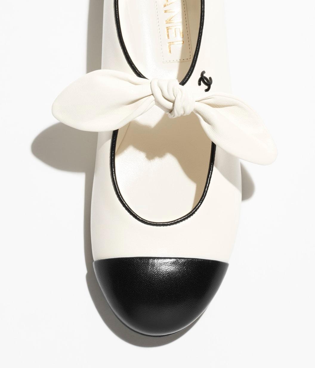 Chanel Mary Janes Blanc/Noir pour femmes G46149-X01000-NABTK