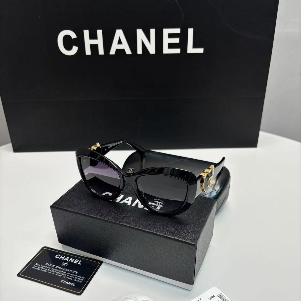 Chanel Plastic Sunglasses Black For Women