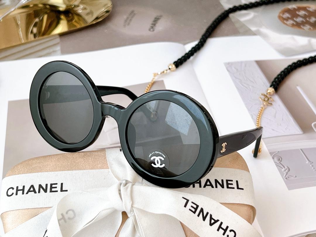 Chanel Round Sunglasses Black For Women