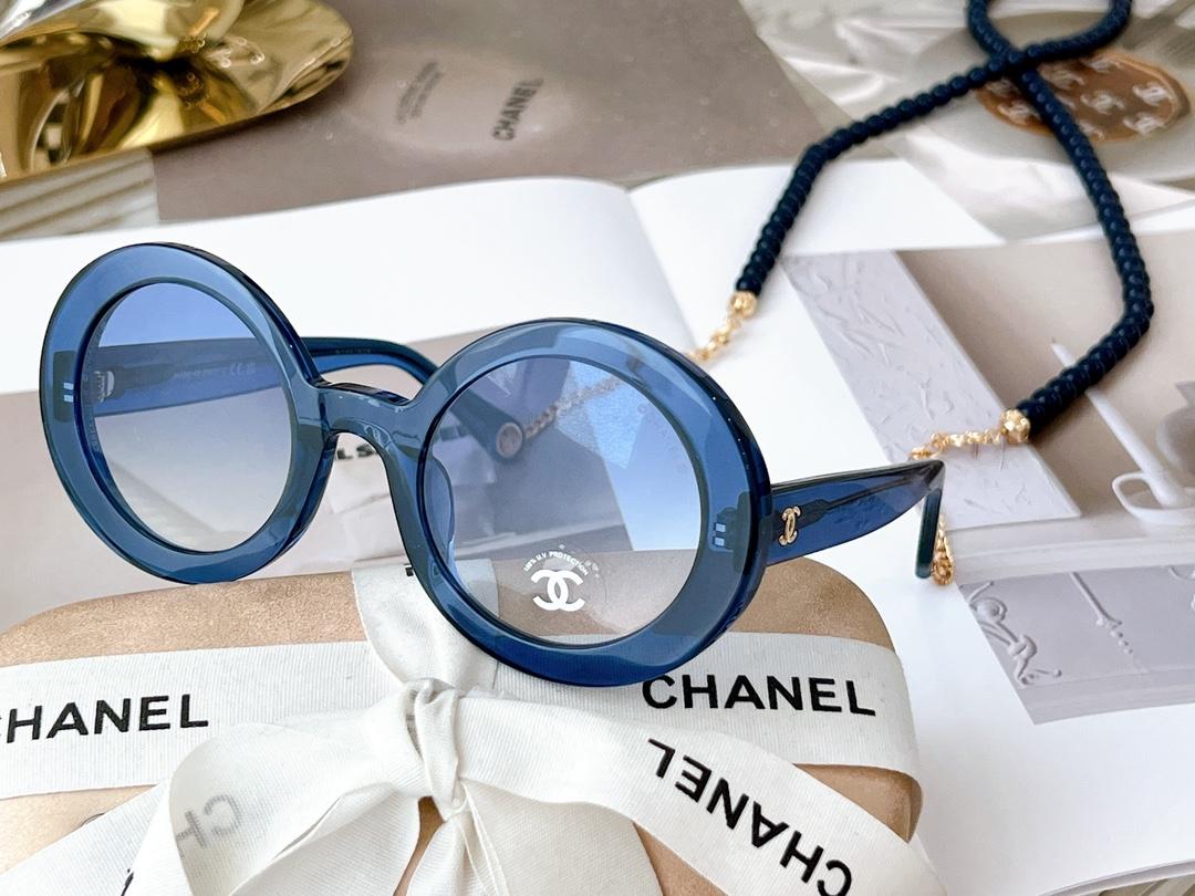 Chanel Round Sunglasses Blue For Women