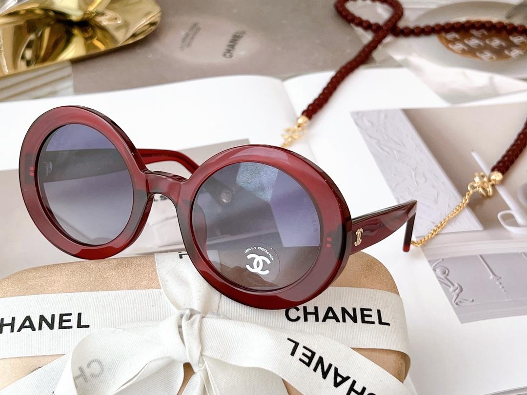 Chanel Round Sunglasses Brown For Women