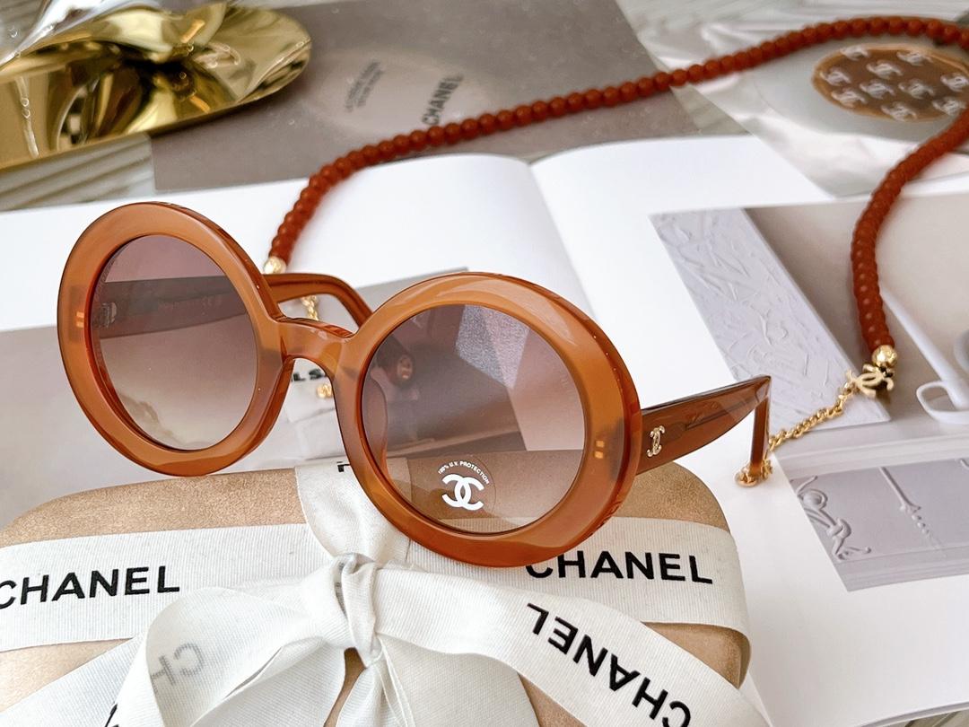 Chanel Round Sunglasses Brown For Women