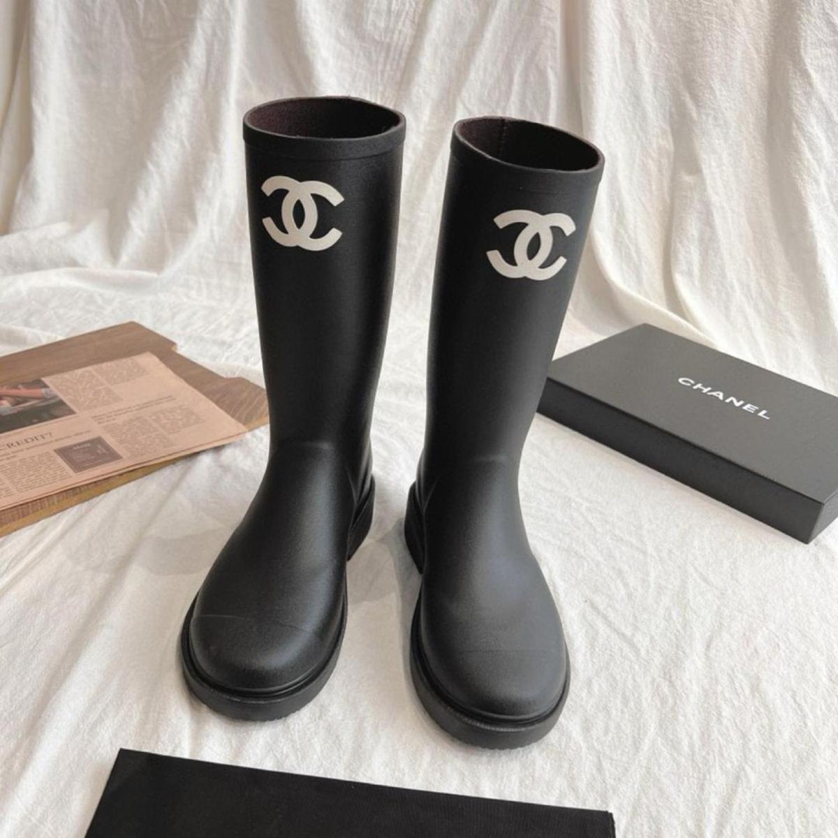 Chanel Rubber Boots Black For Women