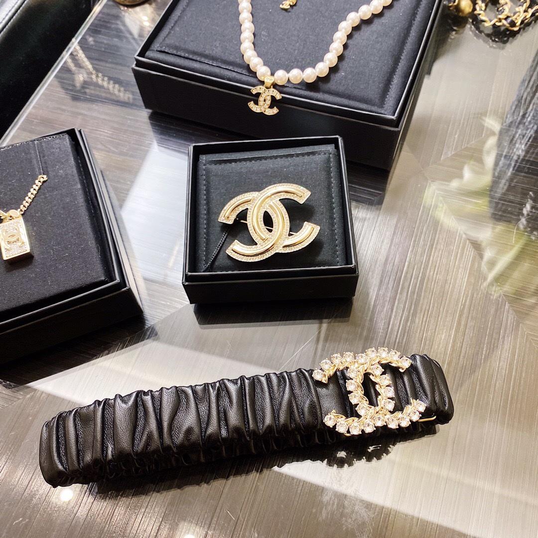 Chanel Twinkle Stone Interlocking C ceinture ceinture noire pour les femmes
