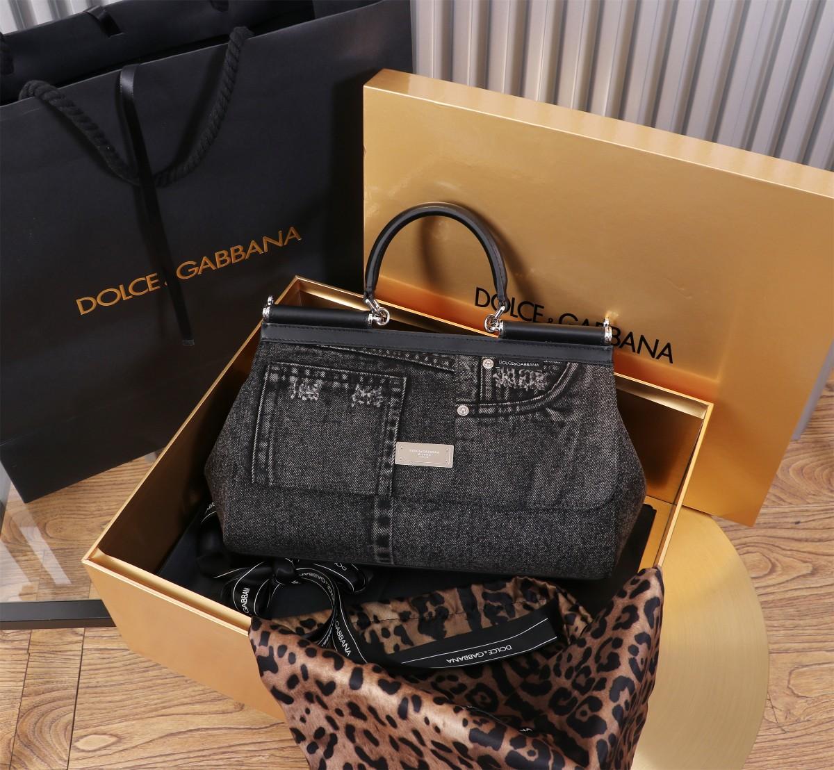 Dolce &amp; Gabbana sac à main Sicile noir pour les femmes 11,4in/29cm