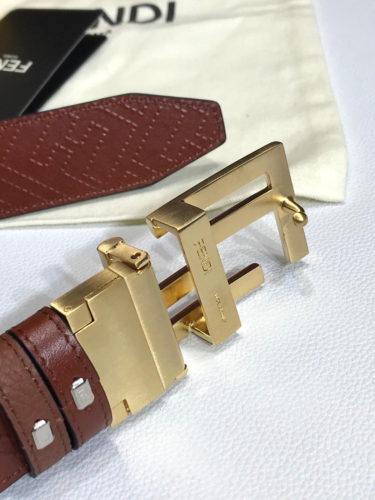 Ceinture Fendi Brown FF Ceinture Femme 7C034470