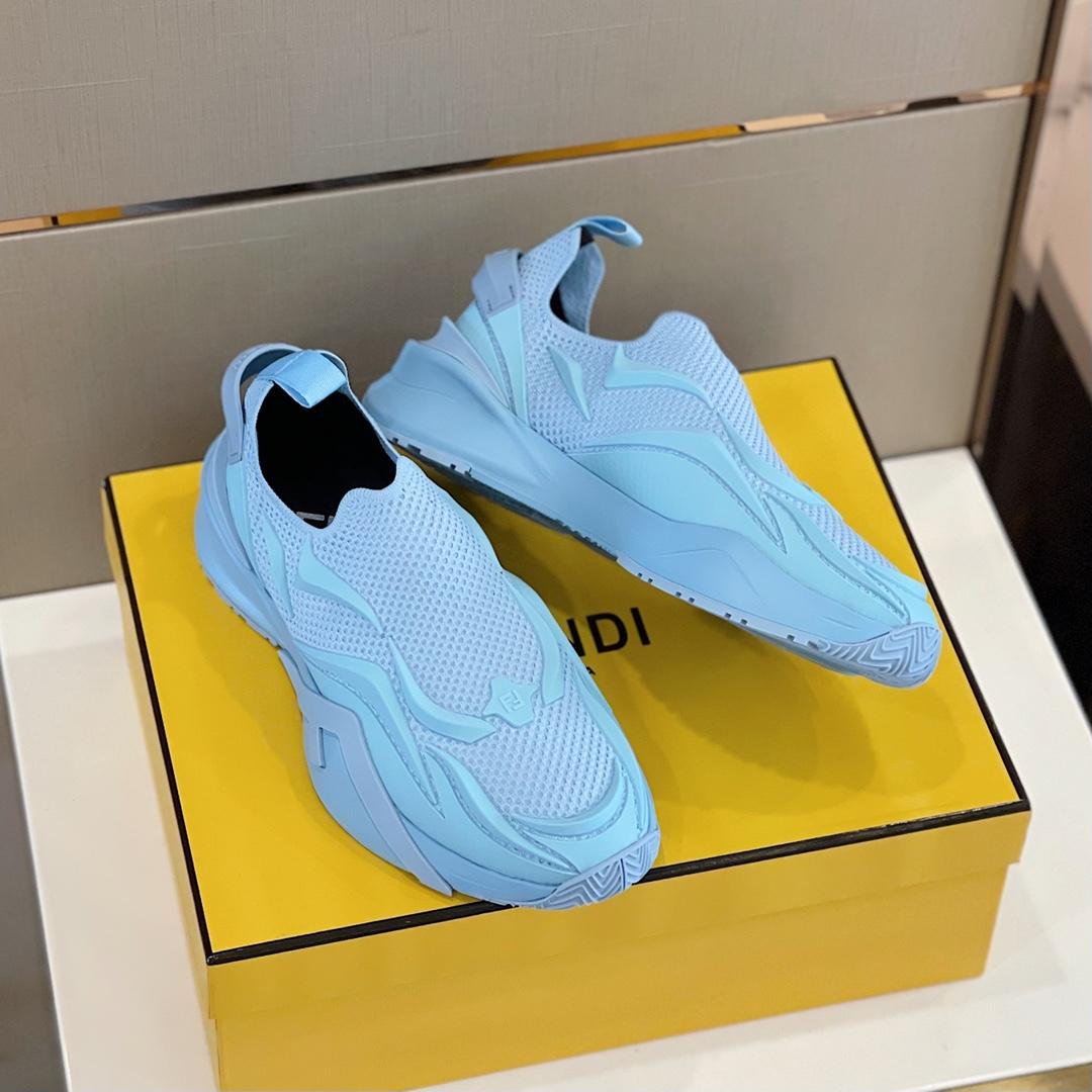 Fendi FD Flow Running Sneakers Bleu pour les hommes