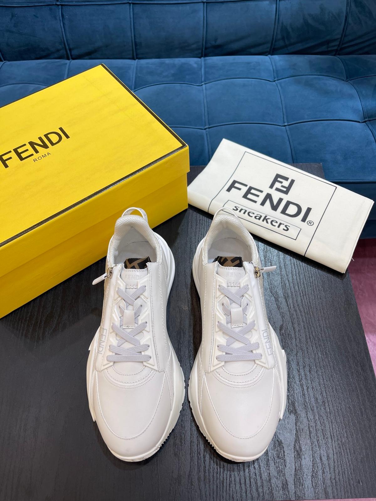 Sneakers FD Fendi Blanc pour hommes 7E1392AK1QF1HGQ