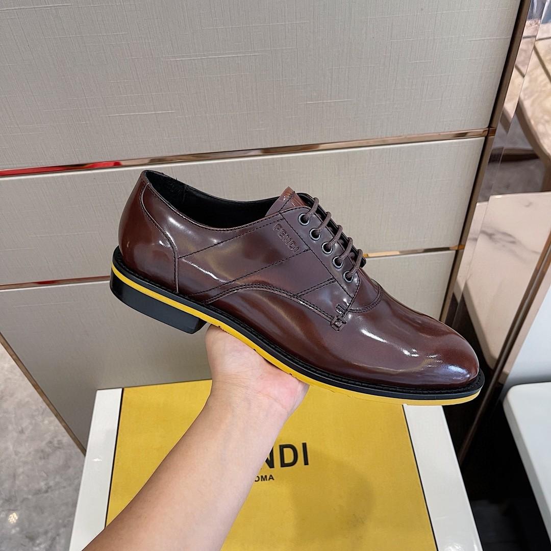 Fendi Force Shiny Brown Shoes For Men