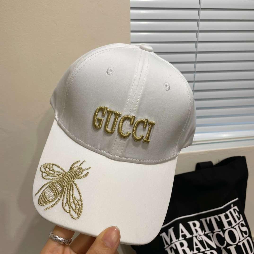 Gucci Bee Baseball Hat White For Women