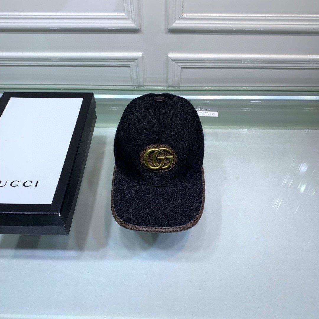 Chapeau Gucci Canvas Baseball Chapeau GG noir