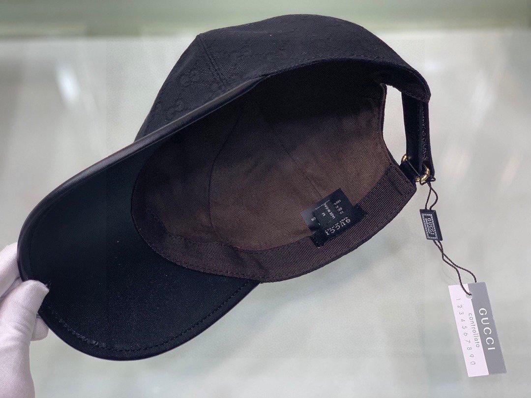 Chapeau Gucci Canvas Baseball Chapeau GG noir
