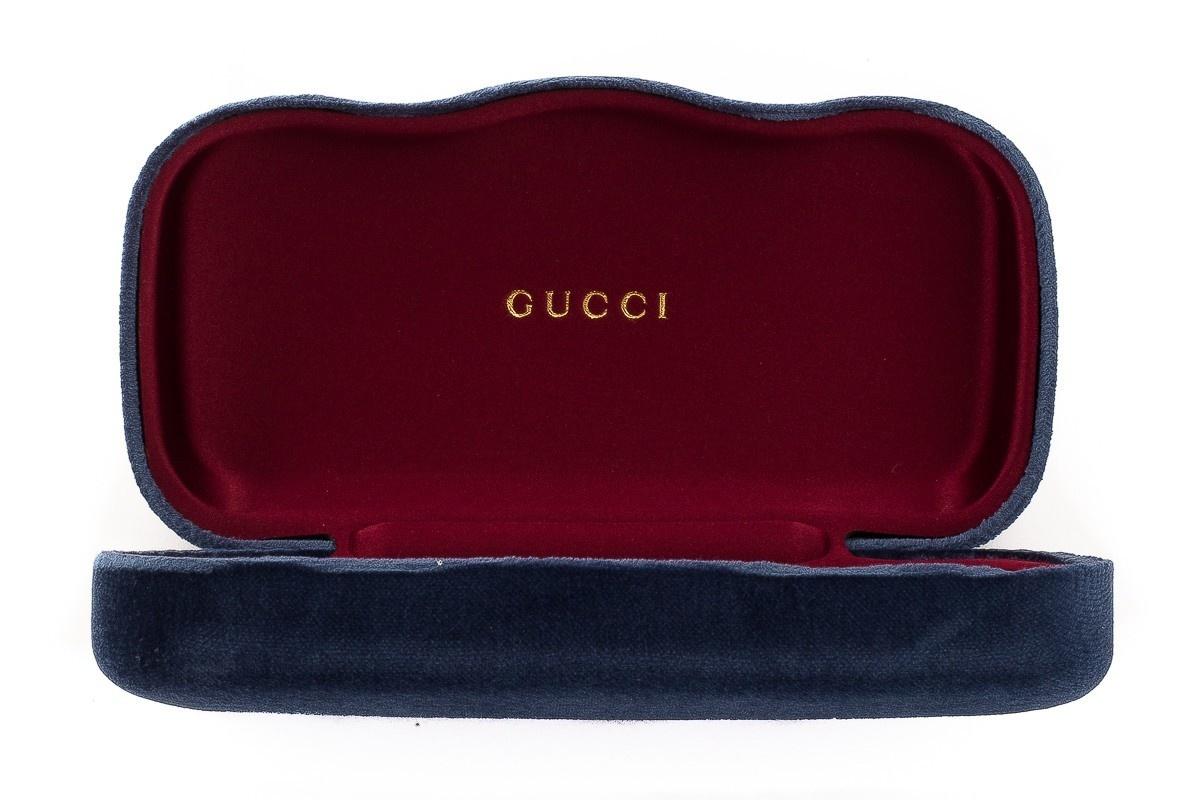 Boîtier de lunettes de soleil Gucci bleu foncé