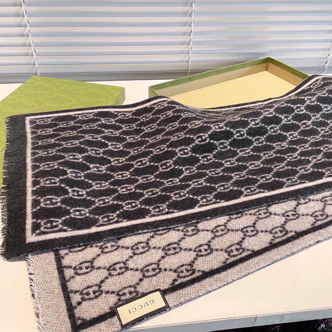 Gucci Double Sided Scarf Black For Women