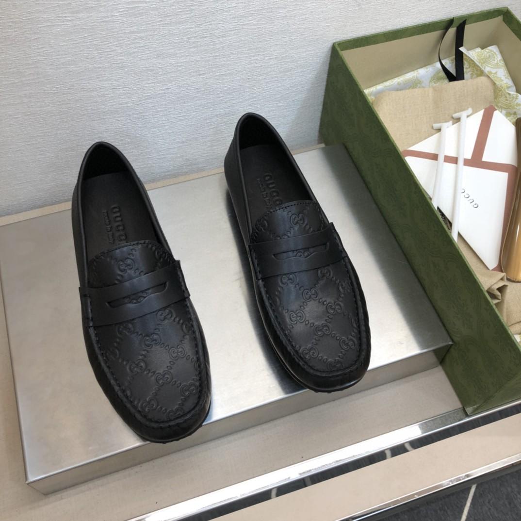 Gucci Men's GG Signature Driver Black For Men 431063 CWD20 1000