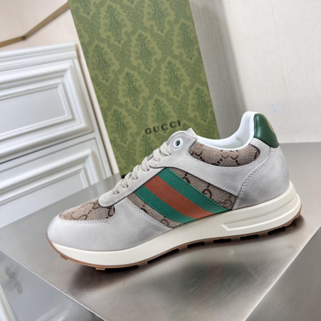 Gucci homme GG sneaker avec Web Green pour hommes GG chaussures 669698