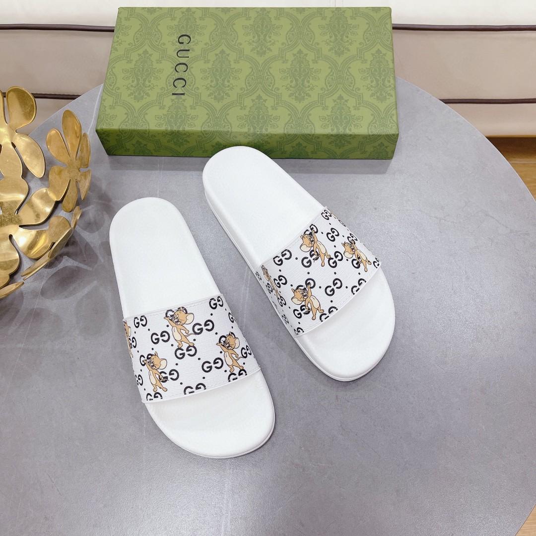 Gucci hommes impression Jerry sandale slide blanc pour les hommes 681867