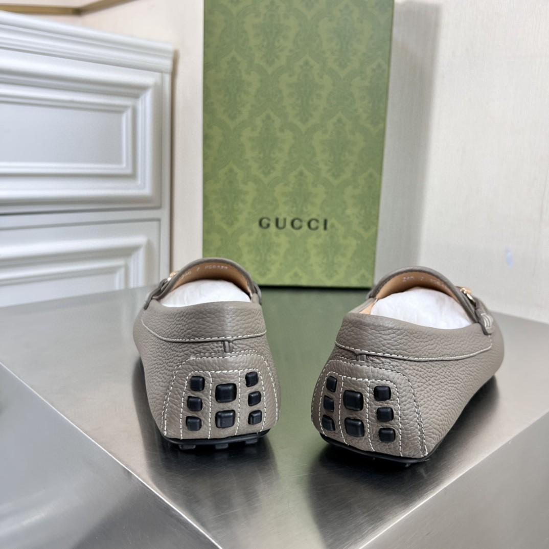 Mocassins Gucci hommes avec des détails Web Gris pour hommes 6246981