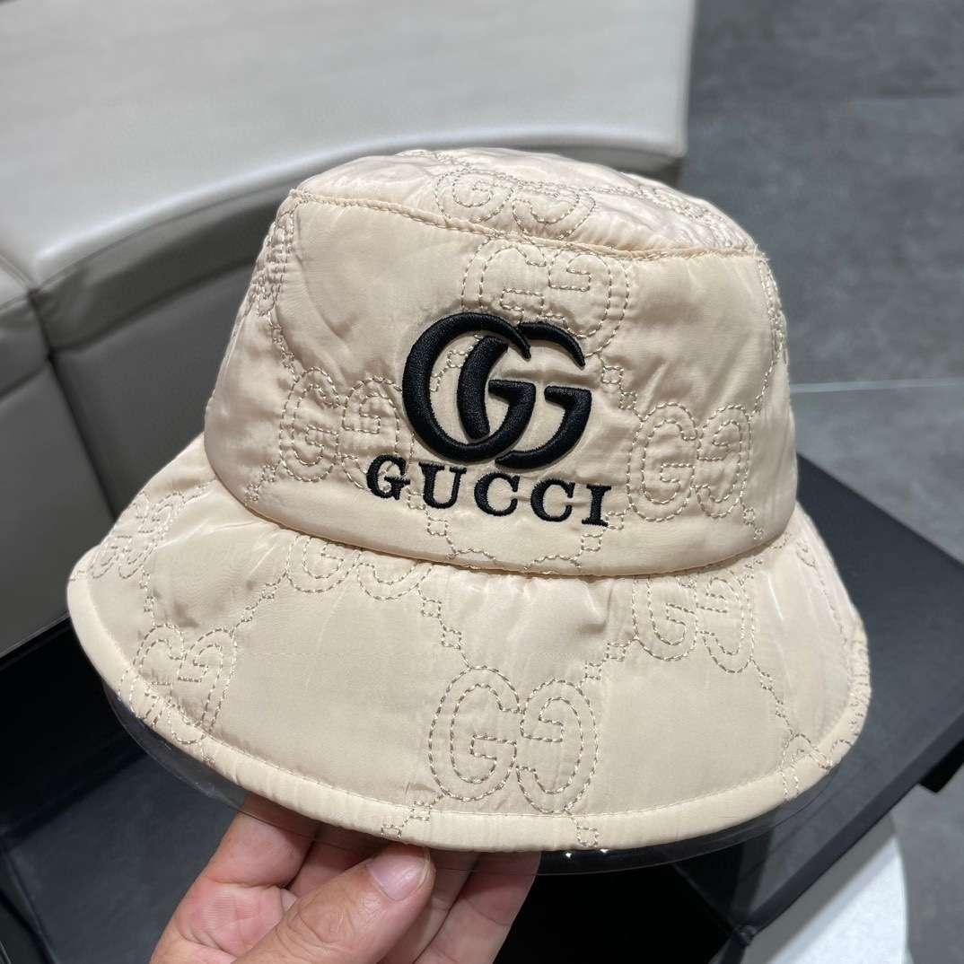 Gucci Quilted Bucket Hat Cream For Women