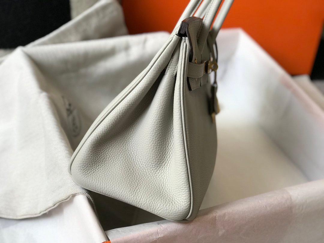 Hermes Birkin Top Poignée Sac 11po/ 30cm Gris Gold Hardware pour femmes