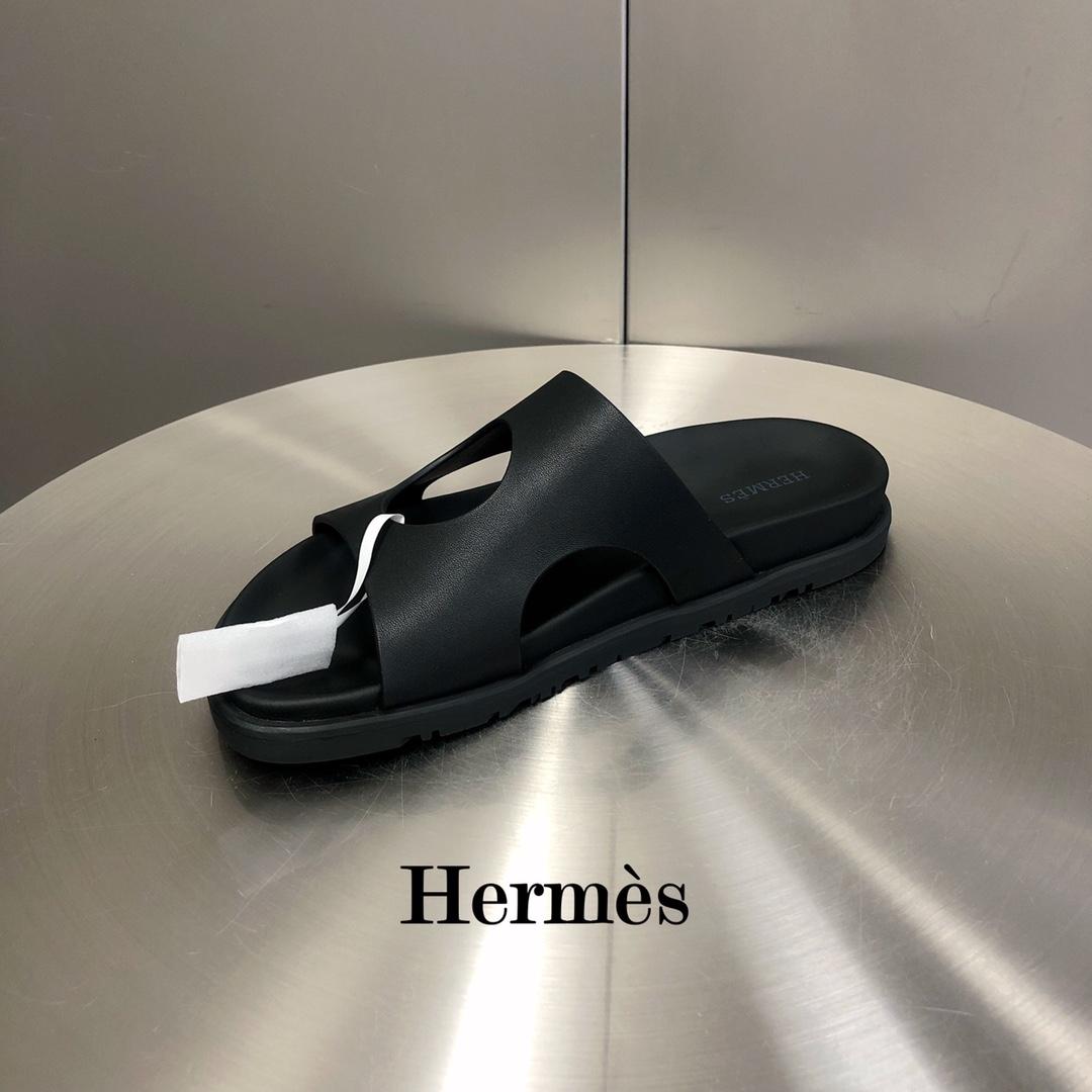 Hermes Edith Sandal Noir pour hommes H221402Z 02370