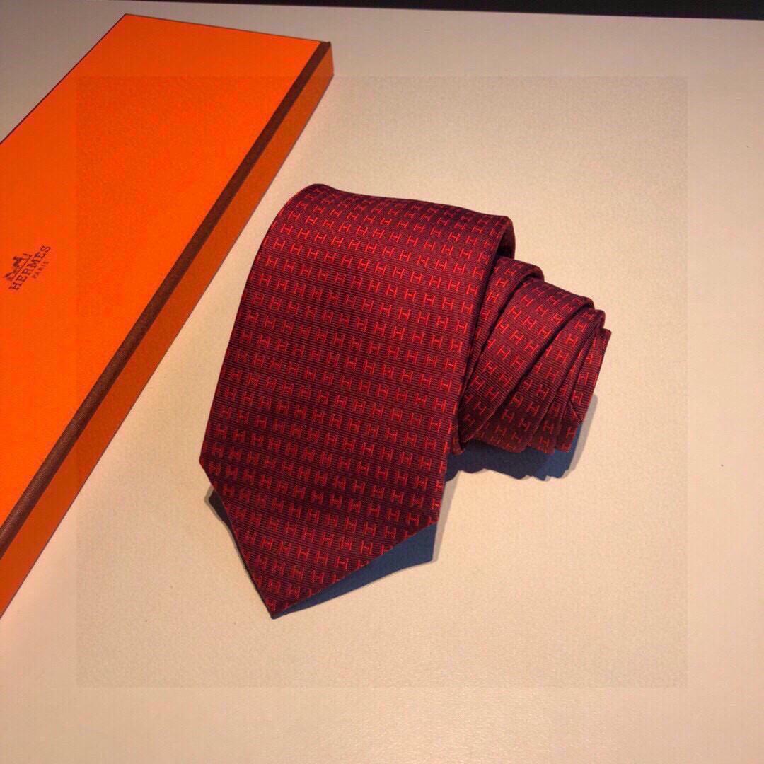 Hermes Faconnee H Tie Cardinal Hermes Men Tie H030189T 44