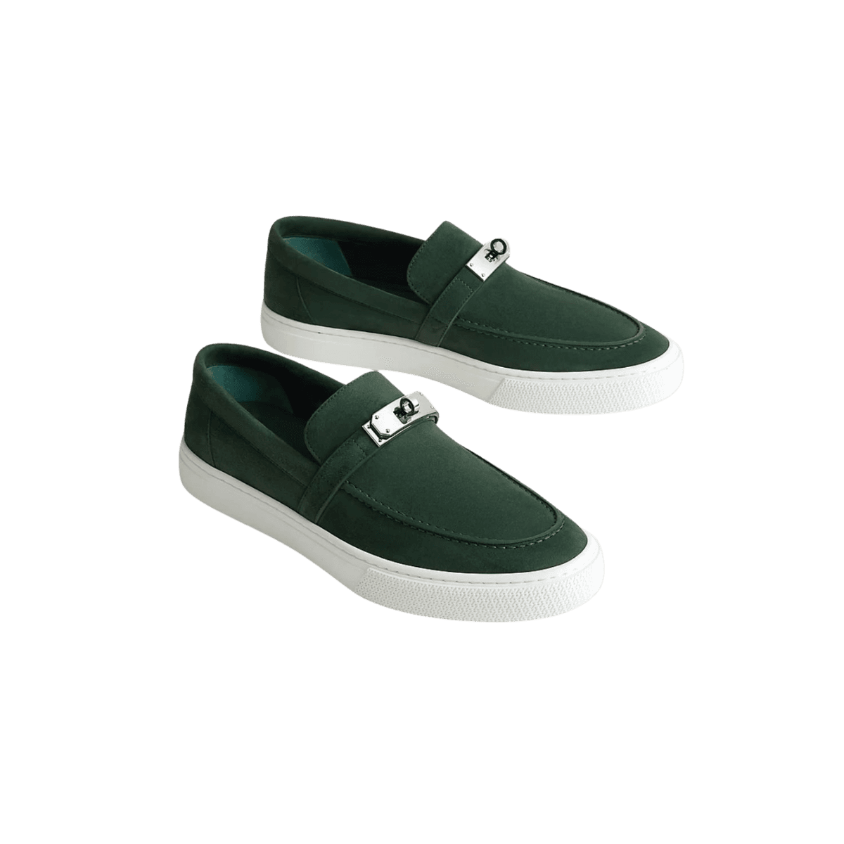 Hermès Jeu Sneakers Slip-on Vert Bouteille pour hommes H241851ZH14420