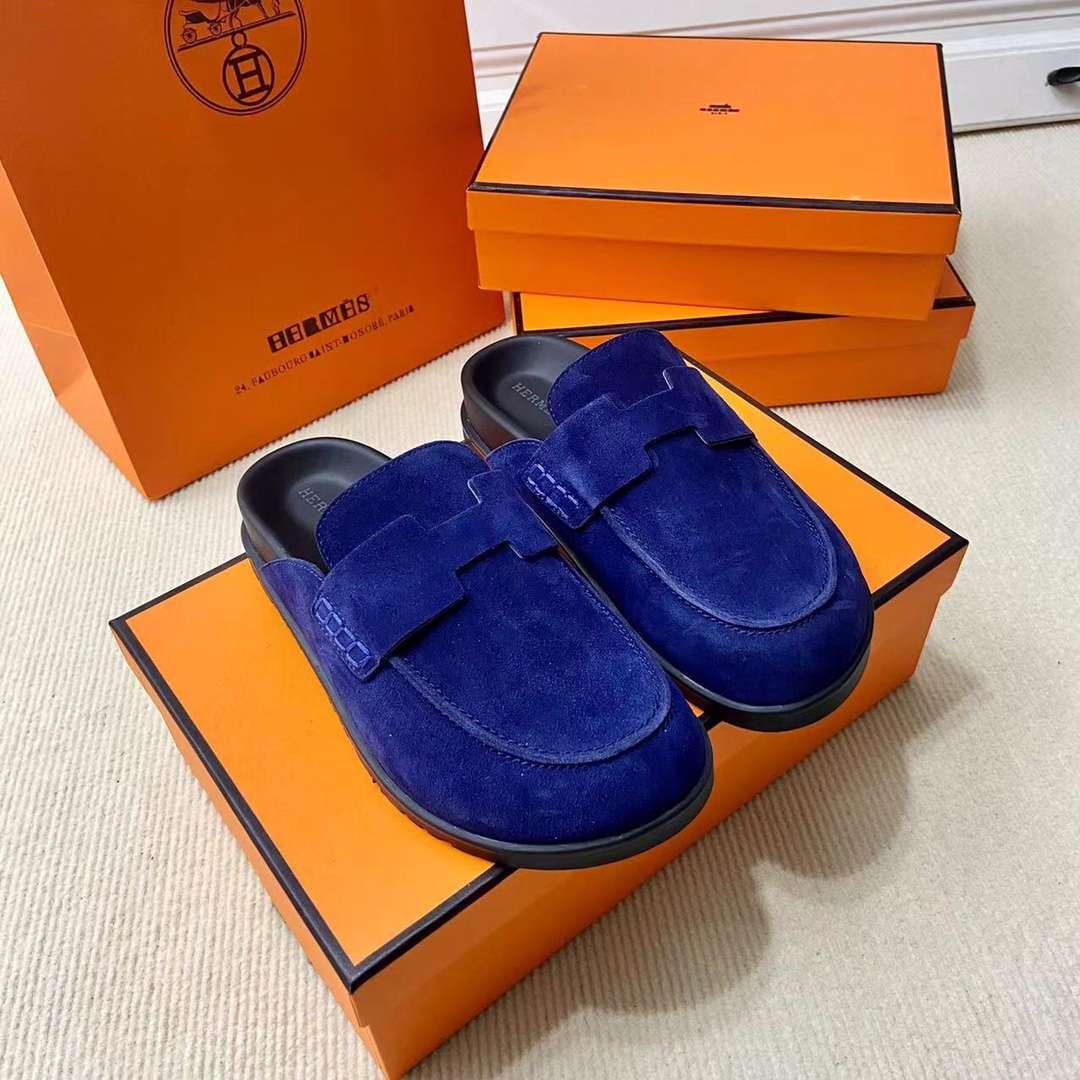 Hermes Go Mule Bleu Marine pour les hommes