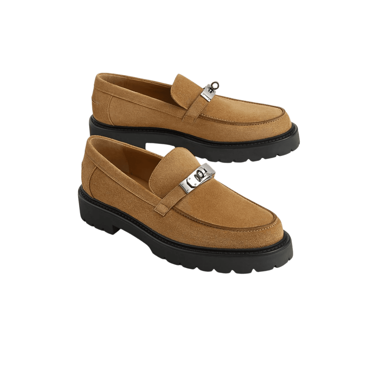 Hermes Icone Loafers Brun Fume pour les hommes H242908ZAE5410
