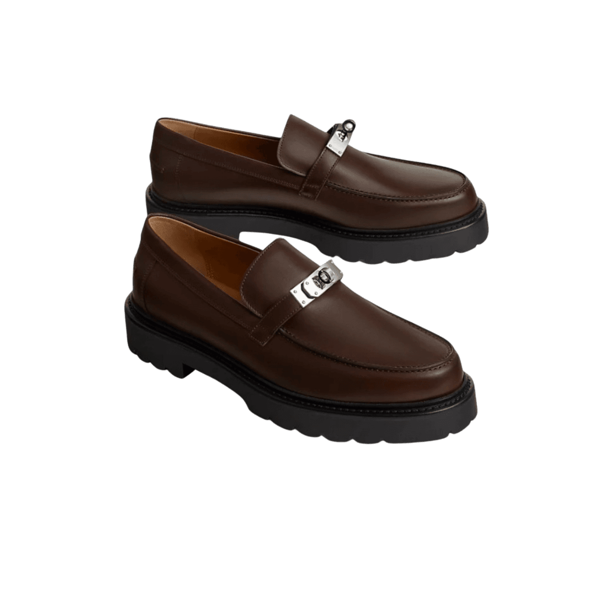 Hermes Icone Loafers Marron Pecan pour hommes H241933ZANP410