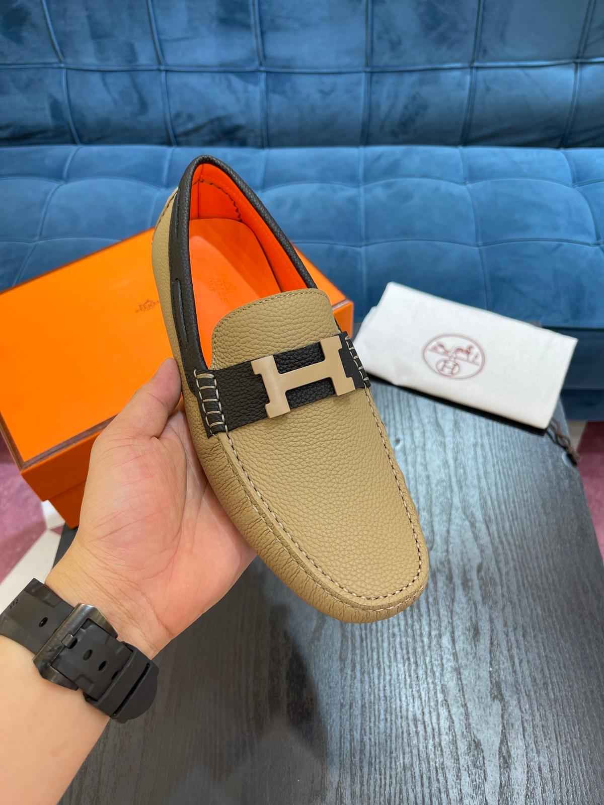 Hermes Irving Loafer Beige pour les hommes