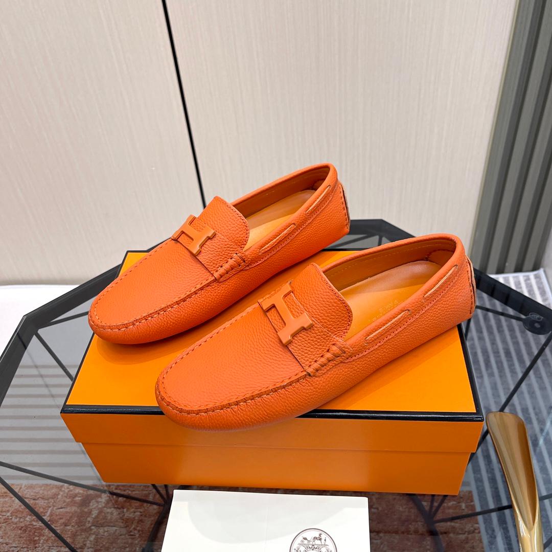 Hermes Irving Loafer Orange pour les hommes