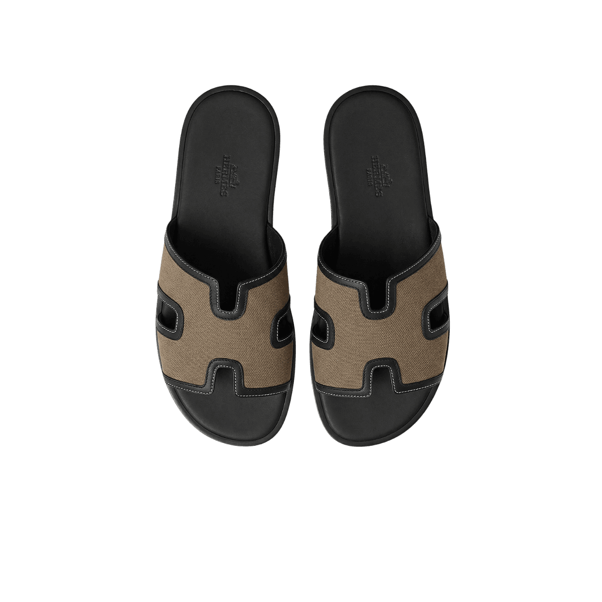 Hermes Izmir Sandales Noir/ beige pour les hommes