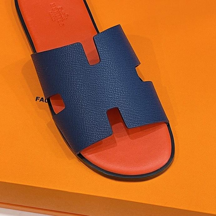 Hermes Izmir Sandales Orange/ Bleu pour les hommes