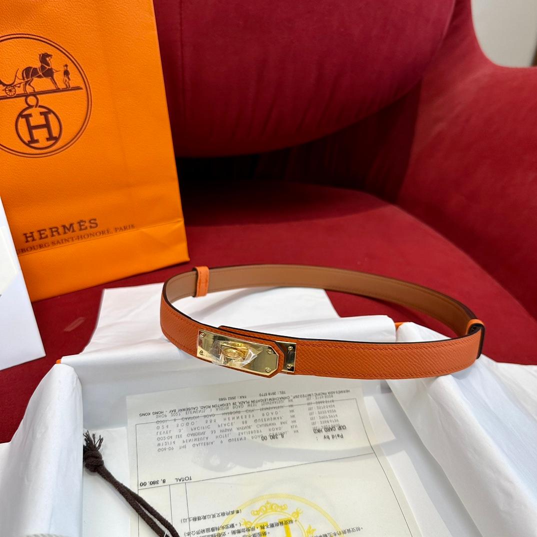 Hermes Kelly 18 Belt Orange For Women
