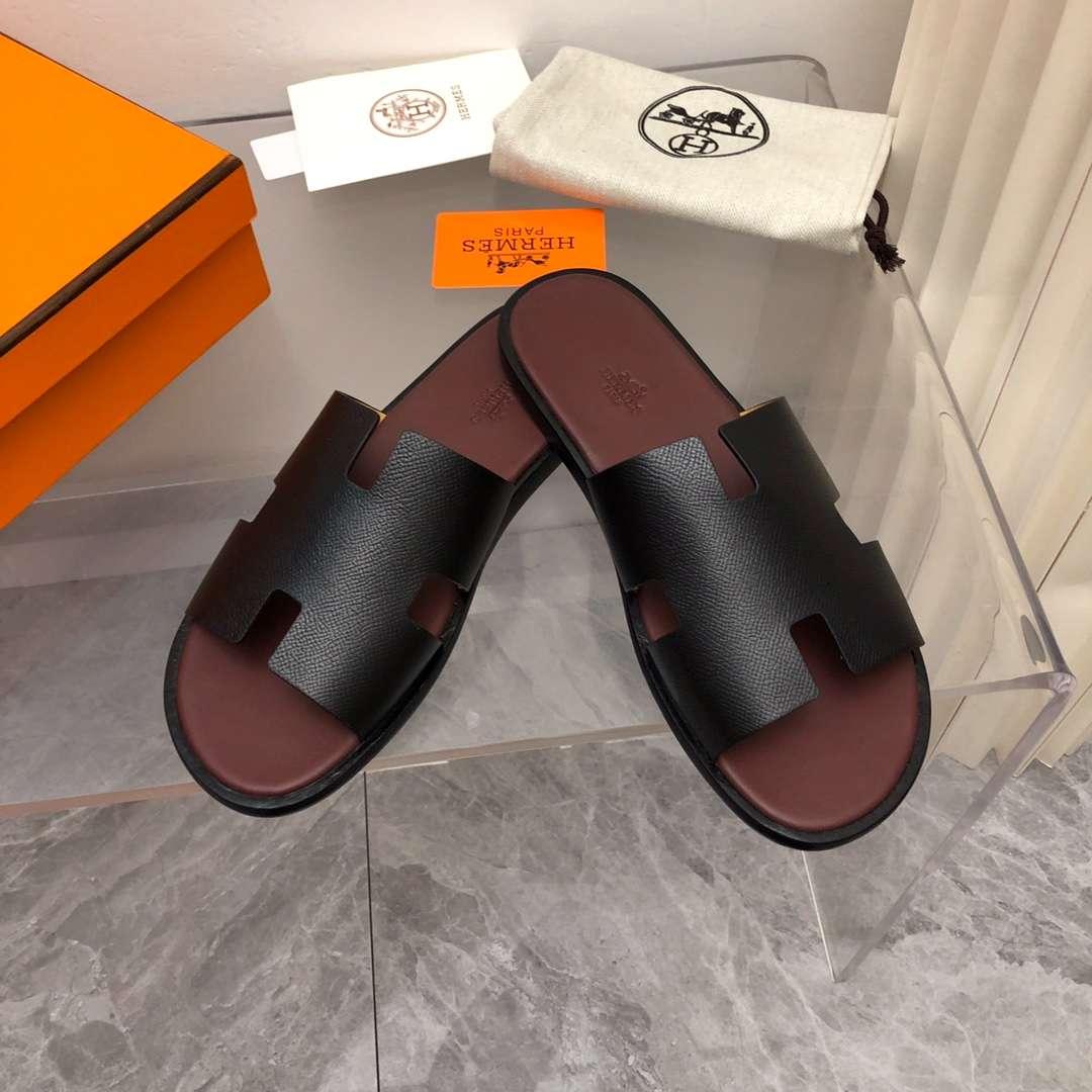 Hermes Oran Sandal Noir pour les hommes
