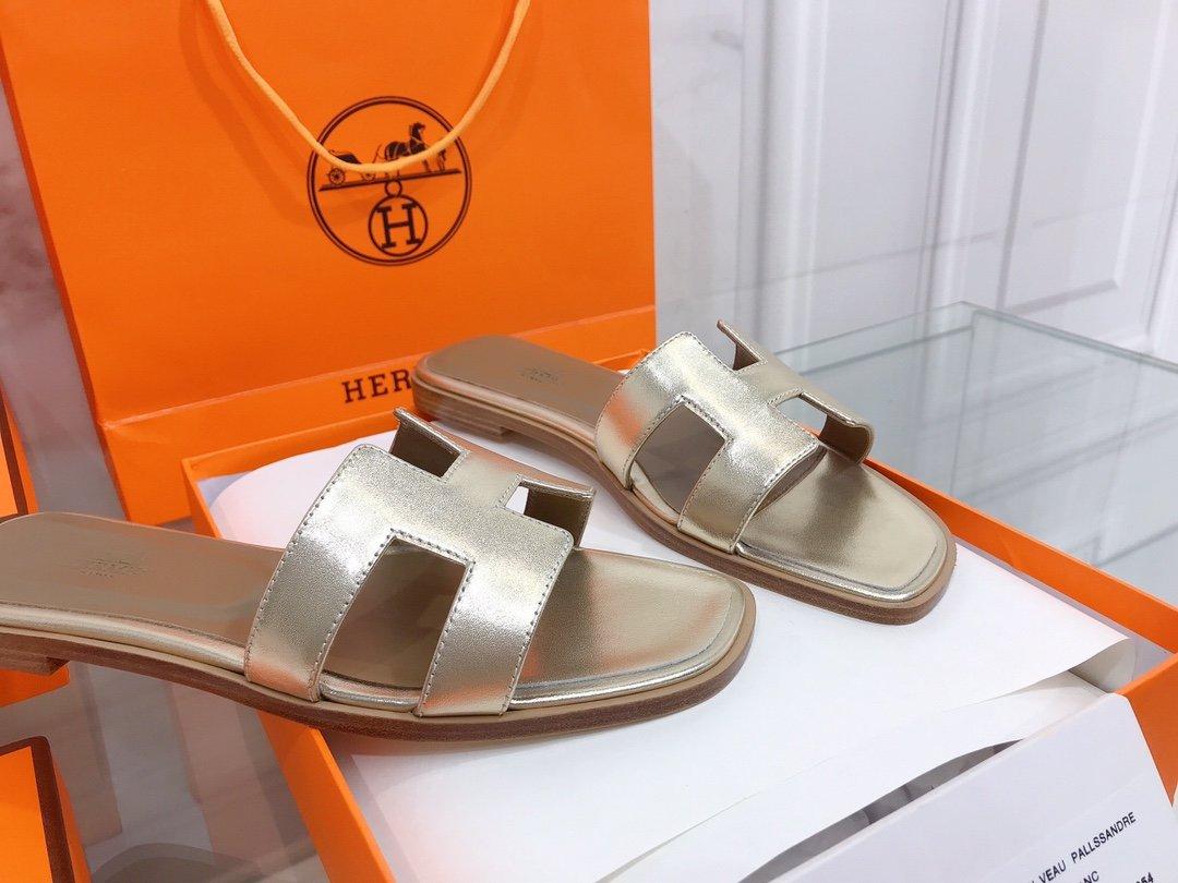 Hermes Oran Sandal Or pour femmes, Chaussures Femmes H122086Z