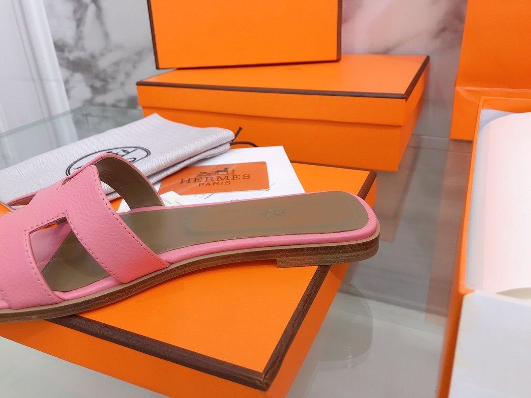 Hermes Oran Sandal Rose Pour Femmes, Chaussures Femmes H021056Z