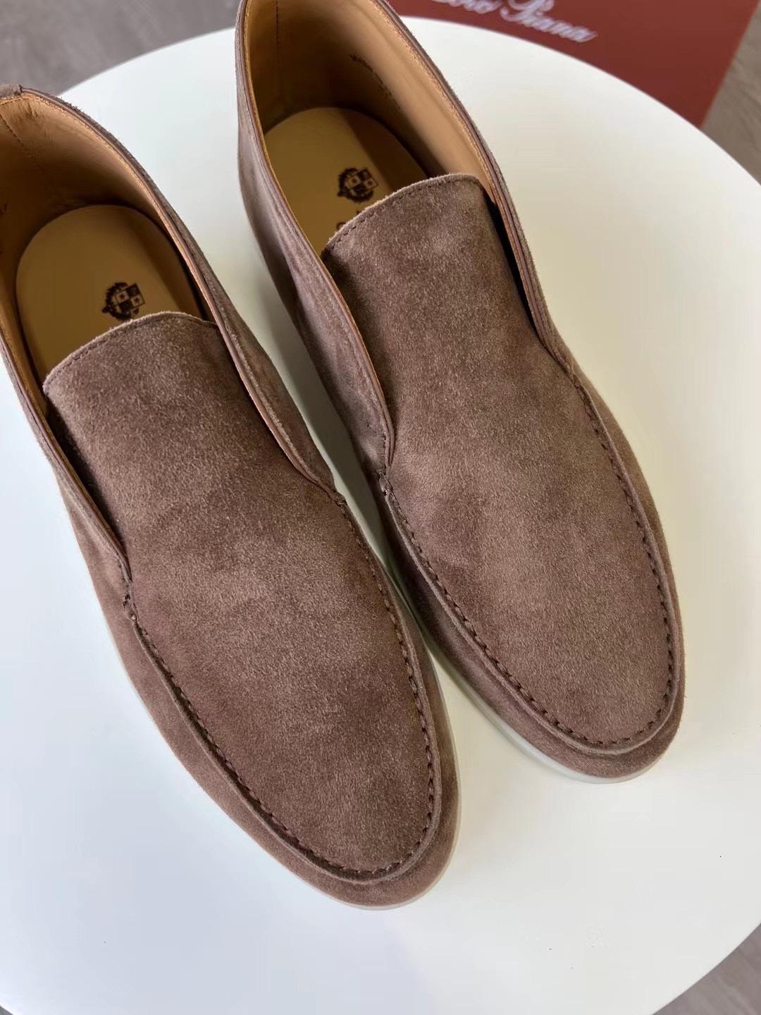 Loro Piana Open Walk Chukka Boots Grey For Men FAI9283